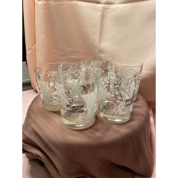 Set of Six (6) DiSaronno Wears Roberto Cavalli Rocks Drinking Glasses - Picture 4 of 16